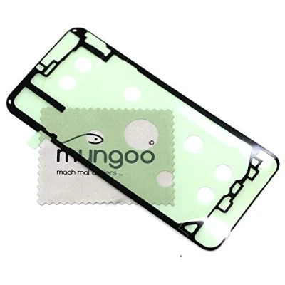 Abbildung von Klebefilm Akkudeckel für Samsung Original Galaxy A30s (A307F) Dichtung Kleber Adhesive mit mungoo Displayputztuch
