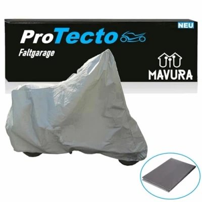 Abbildung von MAVURA Faltgarage ProTecto Motorradabdeckung Motorradgarage Motorradschutzhülle (Motorradplane Motorradhülle Motorrad Roller Schutzhülle), Abdeckplane Hülle Plane Abdeckung Cover Garage wasserdicht