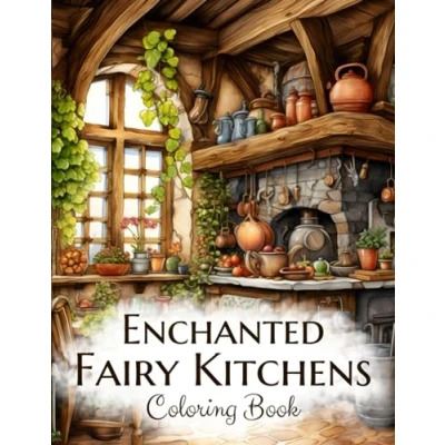 Abbildung von Enchanted Fairy Kitchens Coloring Book: Fantastic Kitchen Interiors in the Homes of Gnomes, Fairies, Witches, and Wizards. An Adult Book (Enchanted Kitchens)