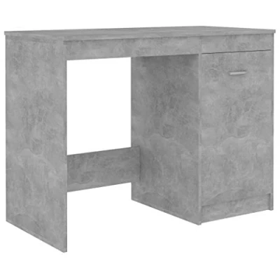 Abbildung von vidaXL Schreibtisch mit integriertem Schrank Bürotisch Computertisch Arbeitstisch Laptoptisch Büromöbel PC Tisch Betongrau 100x50x76cm Holzwerkstoff