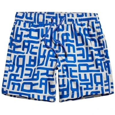 Abbildung von G STAR raw Herren Dirik Letter Allover Badeshorts, Mehrfarben (whitebait letters D24475 C331 G409), S