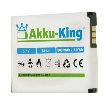 Abbildung von Akku King ersetzt 312BAT006 / BD50 Li Ion 800mAh für AVM FritzFon MT F, M2, C4, C5, 20002446