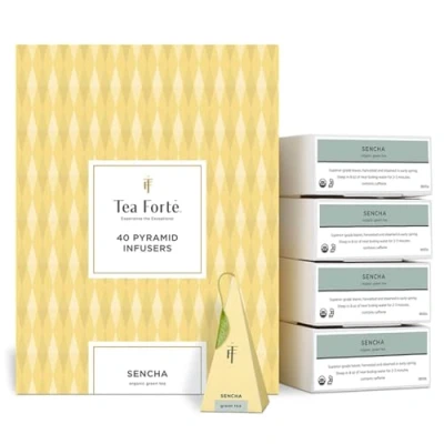 Abbildung von Tea Forte Sencha Grüner BioTee Event Box Großpackung 40 handgefertigte Pyramiden Teeaufgüsse