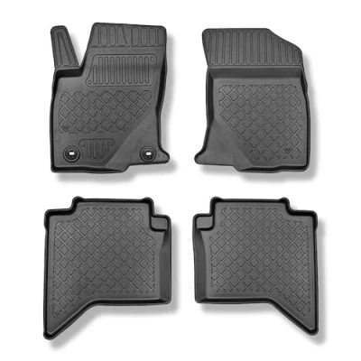 Abbildung von Mossa TPE Fußmatten Auto kompatibel mit Toyota Hilux VIII Pick Up (09.2016 ) schwarz Automatten Autoteppiche G