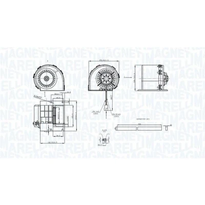 Abbildung von MAGNETI MARELLI 069412325010 Elektromotor, Innenraumgebläse 12 MERCEDES BENZ: Sprinter 3.5 T Bus, Pritsche/Fahrgestell