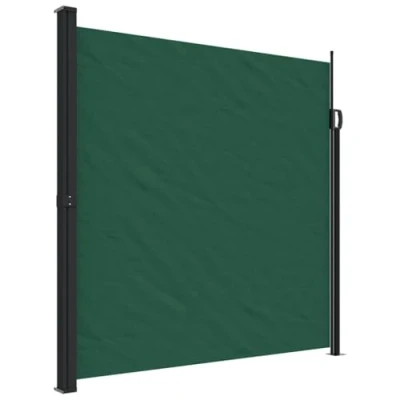 Abbildung von vidaXL Seitenmarkise, Sichtschutz Ausziehbar, Windschutz Sonnenschutz für Garten Balkon Terrasse, Seitenrollo Seitenwandmarkise, Dunkelgrün 200x300cm