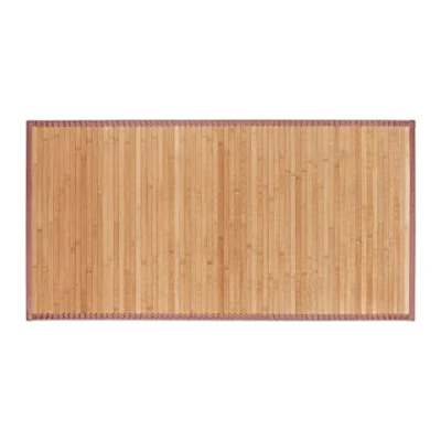 Abbildung von Relaxdays Bambusmatte, 61x122cm, feuchtigkeitsresistent, rutschfest, Bambus Fußmatte Bad, Flur, Küche, Badteppich, Natur, 10024084_1382