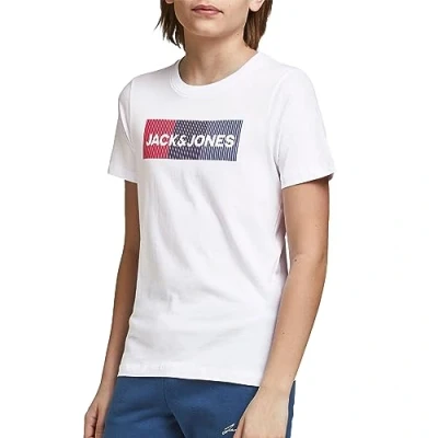Abbildung von Jack &amp; Jones Junior Jjecorp LOGO TEE Oneck Tshirt print für Kinder, Größe: 176, White
