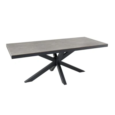 Abbildung von Riess Ambiente Outdoor Esstisch Galaxie 200cm hellgrau Keramik anthrazit Aluminium Gartentisch wetterfest Terrassentisch Balkontisch Dachterrassentisch Tisch