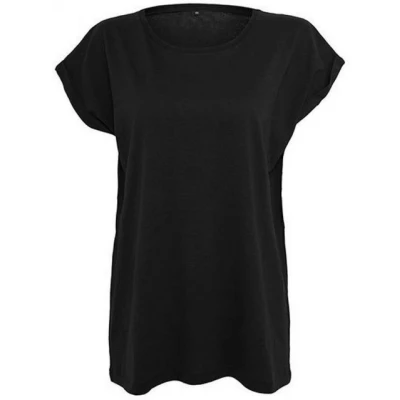 Abbildung von Build Your Brand Ladies Extended Shoulder Tee, XL, Black