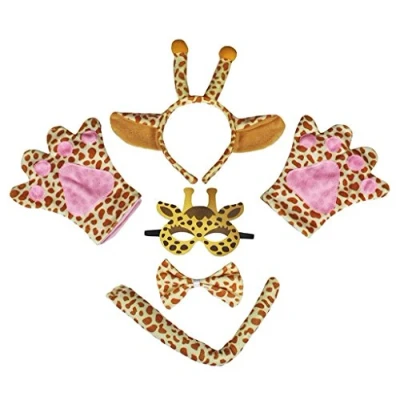 Abbildung von Petitebelle Stirnband Bowtie Schwanz Handschuhe Maske 5pc Kostüm Einheitsgröße Giraffe