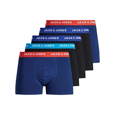 Abbildung von JACK &amp; JONES Herren 5er Pack Boxershorts Mix Unterwäsche, XXL, Surftheweb Ohne Wäschesack
