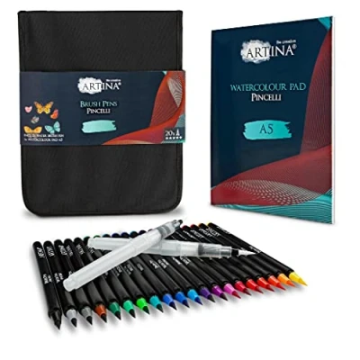 Abbildung von Artina Aquarellstifte Pincelli, (24 tlg), Pinselstifte Set