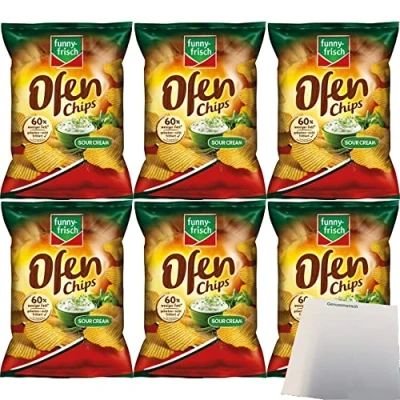 Abbildung von Funny Frisch Ofen Chips Sour Cream 6er Pack (6x125g) + usy Block