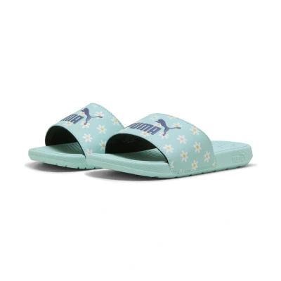 Abbildung von Puma Cool Cat 2.0 Daisies Slides Kinder Mit Print Safe Lake/Blue Crystal/White Größe: 32