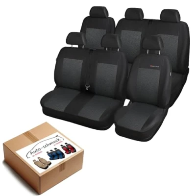 Abbildung von Transit Sitzbezüge nach Maß Autoplanen perfekte Passform Schonbezüge Sitzschoner Velour + Strickpolster ®Auto schmuck (VII Bus 6 p3)