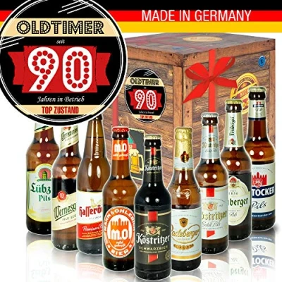 Abbildung von Oldtimer 90 DDR Produkte Bier Geschenkidee zum 90.