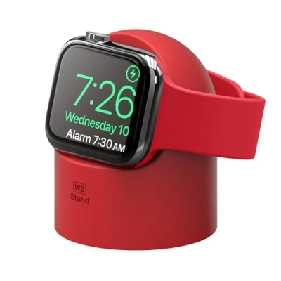 Abbildung von elago W2 Ladestation Ständer Kompatibel mit Apple Watch Serie 10, 9, 8, SE2, 7, 6, SE, 5, 4, 3, 2, 1 Ultra 2 &amp; 1(Rot)