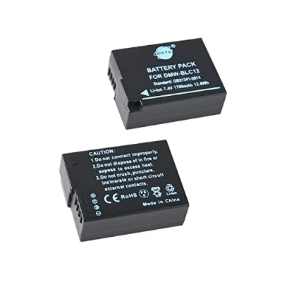 Abbildung von DSTE 2pcs DMW BLC12 BLC12PP (1700mAh/7.4V) Batterie Ladegerät Compatible für Panasonic Lumix DMC G7,DMC GH2,DMC FZ330,DMC FZ200,DMC FZ200GK,DMC FZ1000