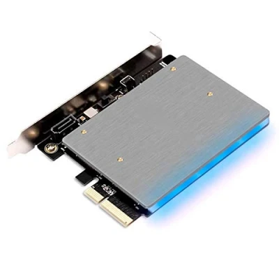 Abbildung von Computer District Adapter PCI Express (PCIe) 1 Port M.2 PCIe SSD + SATA mit LED RGB 5 V