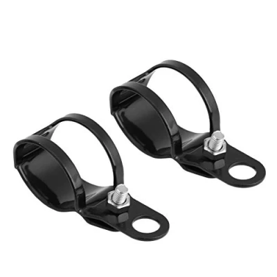 Abbildung von Fydun Blinker Halterung Klammern Gabel Ohr 2 Stück Motorrad Blinkerhalter Montagehalterung Drehen Licht Fit für 30 45mm Vor Roller (Schwarz)