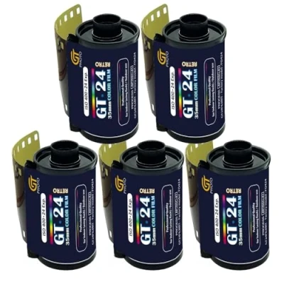 Abbildung von GT Photo Farbfilm GT24FILM 35 mm 5 Folien mit 24 Positionen ideal für Fotografie, Entwicklung und hochwertigen Druck