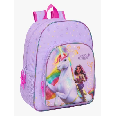 Abbildung von Unicorn Academy Schulrucksack für Kinder, Kinderrucksack, anpassbar an Kinderwagen, ideal Kinder im Schulalter, bequem und vielseitig, Qualität Widerstandsfähigkeit, 33 x 14 42 cm, Lila, M