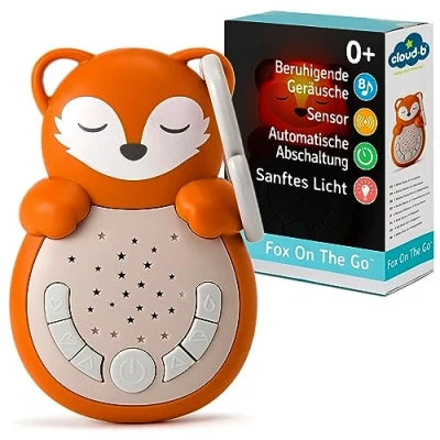Abbildung von Cloud B Sweet Dreamz Fox Maschine mit weißem Rauschen &amp; Nachtlicht für Kinder 4 weißes Schlaflieder, intelligenter Sensor beruhigende Geräusche lindern Angst vor Dunkelheit