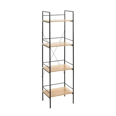 Abbildung von HAKU Möbel Regal, Eiche, schwarz, MDF, Metall Maße: B 34 x H 130 T 27 cm, Style: Modern
