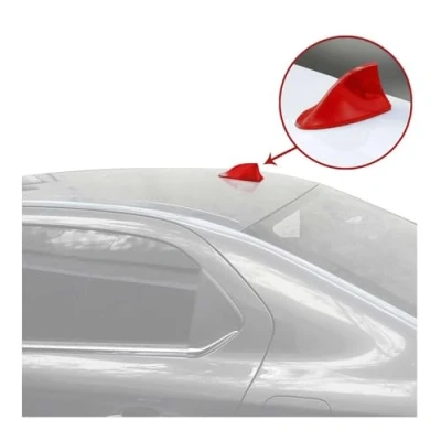 Abbildung von Autoantenne AM/FM Dachantenne Shark Fin Antenne Haifisch Auto Haifischantenne Haiflosse Haifischflosse Rot