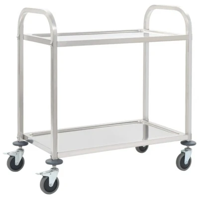 Abbildung von vidaXL Küchenwagen 2 Stufiger Servierwagen 96,5 x 55 90 cm Edelstahl