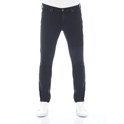 Abbildung von Lee Herren Jeans Luke Slim Fit Hose Schwarz Tapered Männer Jeanshose Baumwolle Denim Stretch Black w30, Farbe: Rinse (LSS2PCQE3), Größe: 30W / 32L