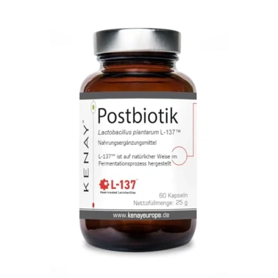 Abbildung von Postbiotik Lactobacillus plantarum L 137™ 60 Kapseln Nahrungsergänzungsmittel KENAY® Japanische Qualität