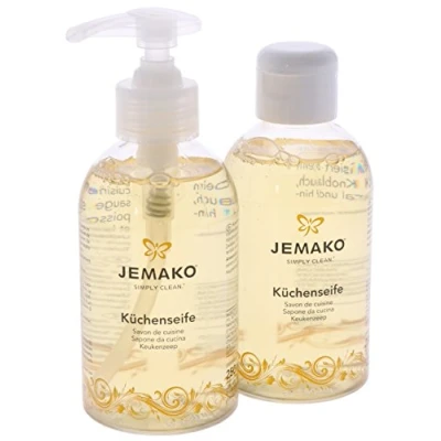 Abbildung von Jemako Küchenseife Flüssigseife Handseife 500 ml (2 x 250 ml) inkl. Seifenspender Neutralisiert Küchengerüche