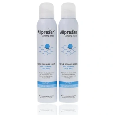 Abbildung von Allpresan Derma med Repair Schaum Creme HYDRO Intensivpflege für sehr trockene, raue Haut, 2x 200 ml