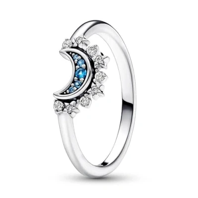 Abbildung von Pandora Celestial Sparkling MOON Ring, Damen, Größe: 48, Sterling silver