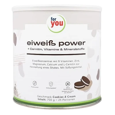 Abbildung von for you eHealth Eiweiß Power Cookies &amp; Cream 750 g