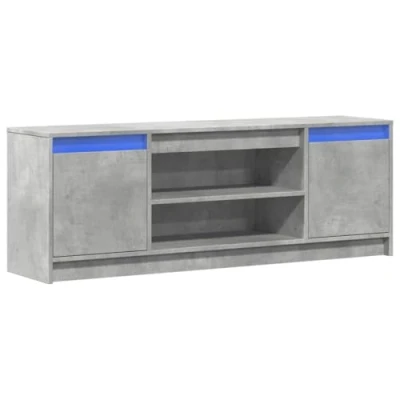 Abbildung von vidaXL TV Schrank mit LED, Fernsehschrank Stauraum, Fernsehtisch für Wohnzimmer Schlafzimmer, Lowboard Möbel, Betongrau Holzwerkstoff