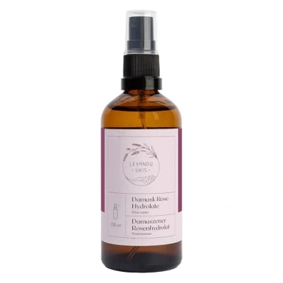 Abbildung von BIO Rosenwasser, Damaszener Rose Hydrolat 100% naturreines Pflanzenwasser Pflege Spray für Gesicht, Haut und Haare Rosenhydrolat als Gesichtswasser Rasierwasser, 100ml Levandu Ukis