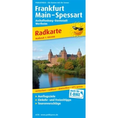 Abbildung von Frankfurt Main Spessart, Aschaffenburg Darmstadt, Wertheim: Radkarte mit Ausflugszielen, Einkehr &amp; Freizeittipps, wetterfest, reissfest, abwischbar, GPS genau. 1:100000 (Radkarte: RK)