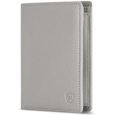 Abbildung von VON HEESEN Leder Geldbörse RFID Schutz I Echtleder Geldbeutel für Damen &amp; Herren Portemonnaie Brieftasche Wallet Portmonee (Grau)