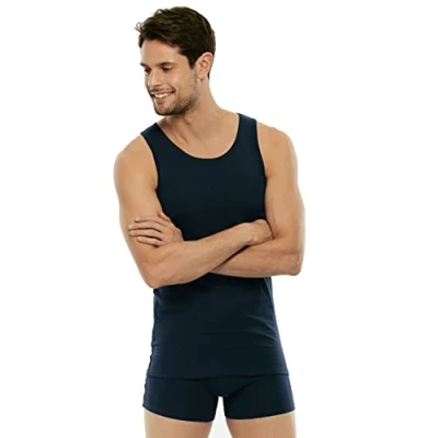 Abbildung von LVB Unterhemd Stretch Cotton Herren , Blau 3/S