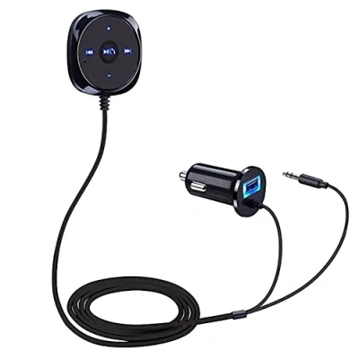 Abbildung von Bluetooth Freisprecheinrichtung, Empfänger BC20 KFZ Freisprecheinrichtung Car Kit mit USB Ladegerät Unterstützt