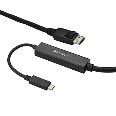 Abbildung von StarTech.com 3m USB C auf DisplayPort 1.2 Kabel 4K 60Hz DP Adapterkabel/Videoadapter HBR2 Alt Mode Monitor Videokabel Thunderbolt 3 kompatibel Schwarz (CDP2DPMM3MB)