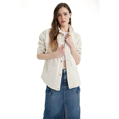 Abbildung von DeFacto Damen A0764ax Coat, Weiß, S EU