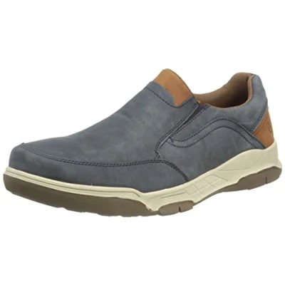 Abbildung von Hush Puppies Herren Fletcher Sneaker, Marineblau/Hellbraun, 41 EU
