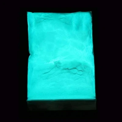 Abbildung von Fluoreszierendes Pulver, 100 g Lumineszenzpigmente Phosphoreszierende Farbphotolumineszenzfarbe DIY Pigment Nagellackbeschichtung Nachtleuchtendes Pulver(3#)