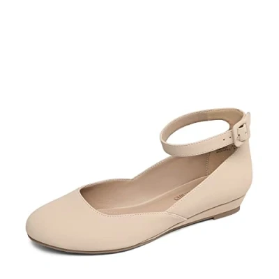 Abbildung von DREAM PAIRS Damen Schuhe, lässig, spitzer Zehenbereich, Ballett Komfort, weiche Slip on Flachschuhe,Size 37,Nackt Nubuck,REVONA E