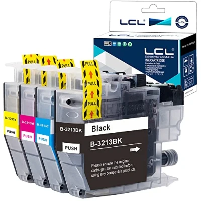 Abbildung von LCL Kompatibel Tintenpatrone LC3213 LC 3213 LC3211 3211 XL LC3211BK LC3213BK LC3213C LC3213M LC3213Y 3013 LC3013 (4Stücke KCMY) Ersatz für DCP J770 J772DW J774DW MFC J890DW J572DW