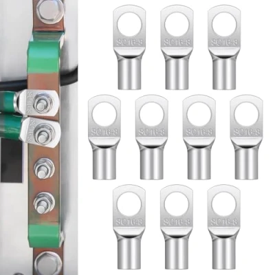 Abbildung von 10 Stück kabelschuhe 16mm² M8,ringKabelschuhe aus Kupfer verzinnt,für Batteriekabel Kfz Verteilerkästen